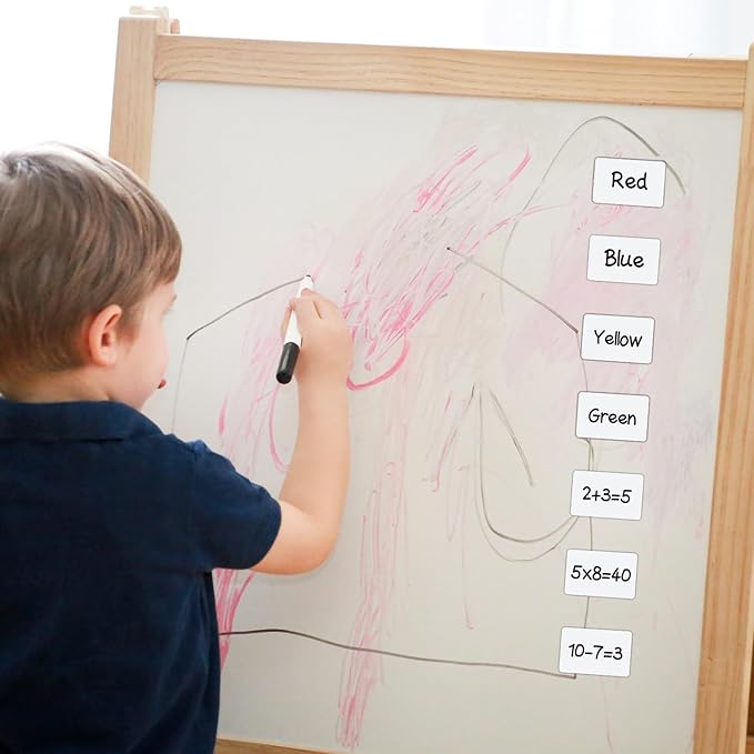 Dry Erase Magnetic Label 5x3 Inch White, Reusable Magnetic Dry Erase Labels for Whiteboards,Pack of 40