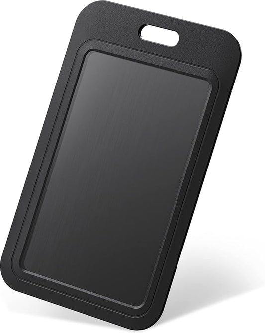 Uniclife 50 Pack Sliding ID Badge Holder Hard Black Vertical Plastic Card Case Protector Pouch with Clear Window for Office School ID Credit Cards Proximity Key Cards Driver’s Licenses and Passes