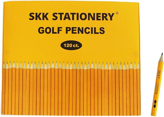 SKKSTATIONERY Golf Pencils 120Pcs Pre-sharpened Half Pencils 3.5" Pencils Break-Resistant Lead No. 2#2 HB pencil, Hexagon, Sharpened, 120/box.
