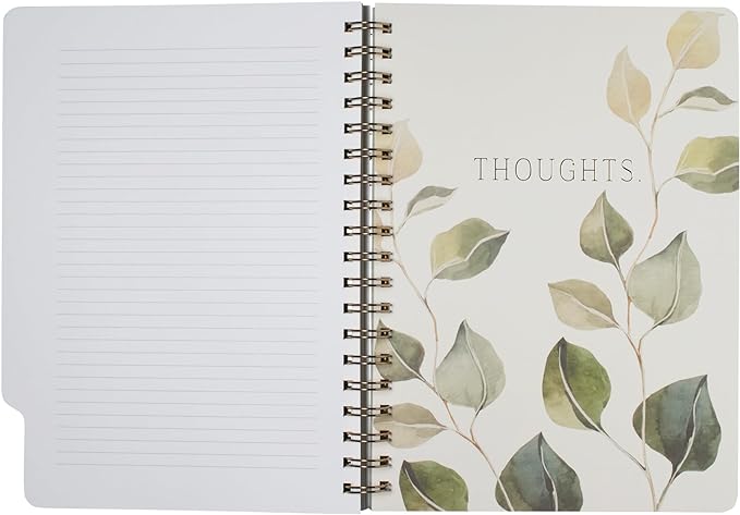 Fringe Studio Large Tab Notebook, Modern Eucalyptus, Flexible Paperback Cover, 5 Subject/Die-Cut Dividers, 7.25" X 10", 180 Lined Pages, Multicolor (343PA001FSC)