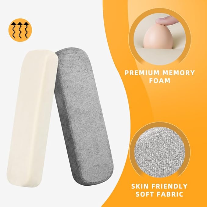 Office Chair Armrest Pads Covers with Memory Foam Elbow Pillow for Forearm Pressure Relief, Arm Rest Covers for Office Chairs, Wheelchair, Comfy Gaming Chair(Grey)