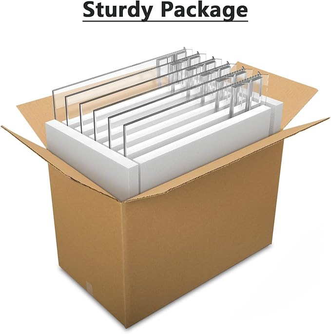 MaxGear Acrylic Sign Holder 8.5x11 6 Pack, Double Sided Clear Table Stand, Vertical Flyer Holder, Plastic Frame Display for Picture, Stores, Restaurants, Hotels, Office T Shape