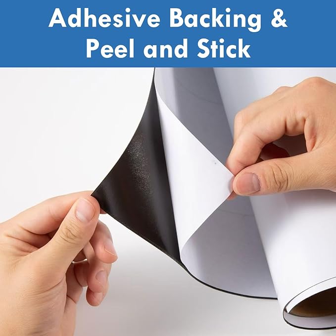 Magnetic Whiteboard Sticker - Adhesive Backing 18'' x 12'' Dry Erase Board for Wall Whiteboard Contact Paper for Kids Office Home Include Marker Magnet Eraser