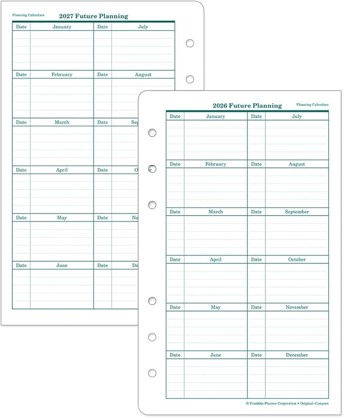 FranklinCovey - Original Two Page Per Day Ring-Bound Planner (Compact, Jul 2024 - Jun 2025)