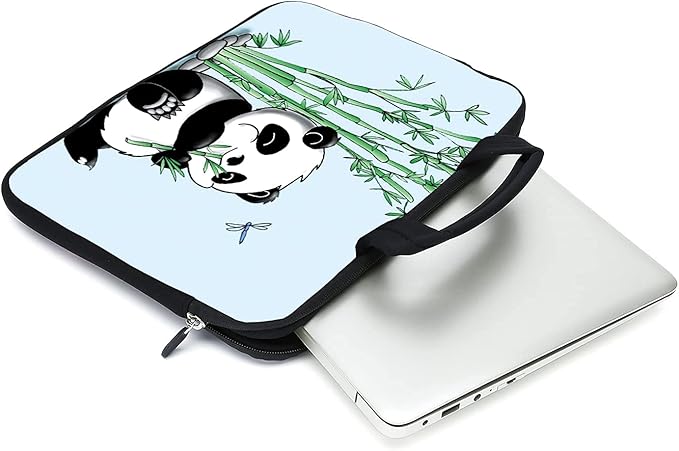 11.6 12 12.1 Inch Laptop Carrying Bag Protective Chromebook Case Pouch Netbook Notebook Ultrabook Bag Tablet Sleeve Cover Travel Briefcase with Handle For Men Women (panda)