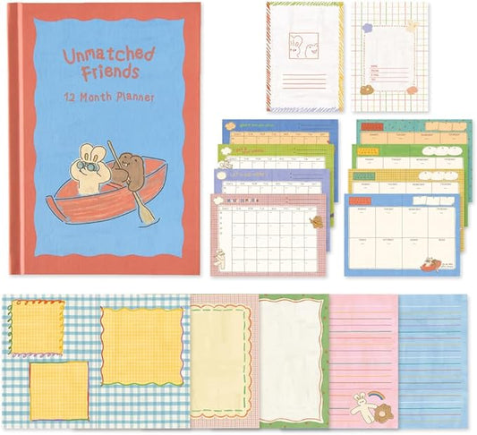 Monolike Hardcover Unmatched Friends Diary, 02. Red - Academic Planner Weekly & Monthly Planner