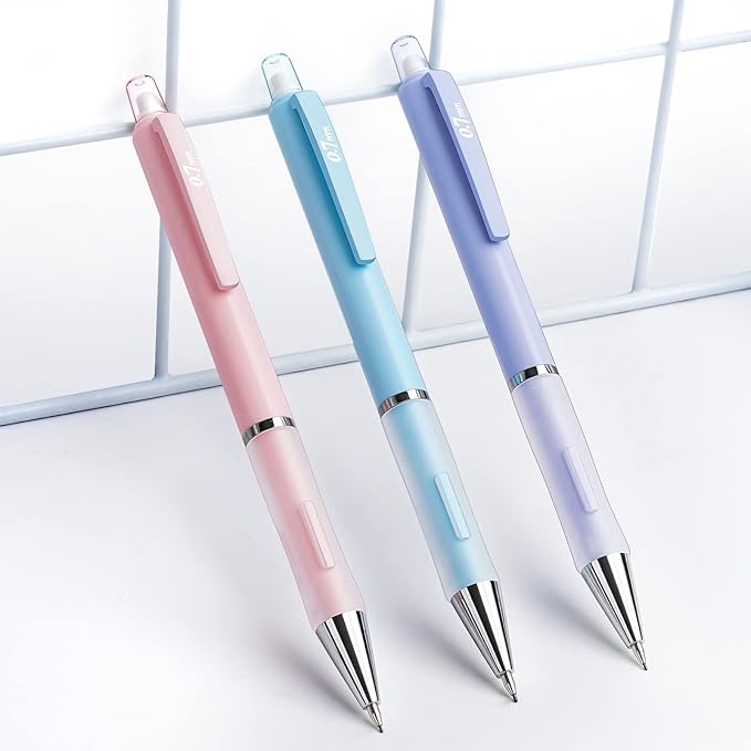 Four Candies 0.7mm Mechanical Pencil Set - 6PCS Cute Pencils with 360PCS HB & 2B Lead Refills, 3PCS Pastel Erasers and 9PCS Eraser Refills, Aesthetic School Supplies for Student Writing Drawing