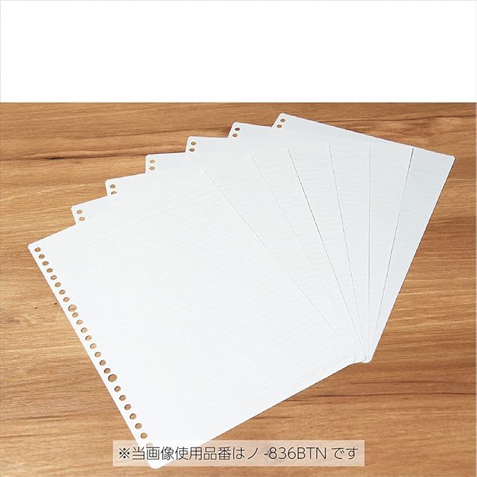 Kokuyo Campus Loose Leaf Paper for Binders, Sarasara Smooth Writing, A4, B 6mm Ruled, 30 Holes, 41 Lines, 100 Sheets, pH Neutral, Bleed Resistant, 75gsm, Japan Import (NO-816BE)