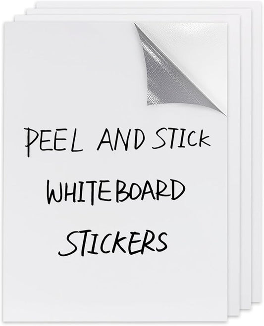 Dry Erase Board Sticker- Whiteboard Stickers-8.3''x11.7'' Removable Dry Erase Sheets- Fridge Dry Erase Paper for Wall/Desk/Refrigerator/Door/Locker/Home/Office/Classroom (White-4 Pcs)