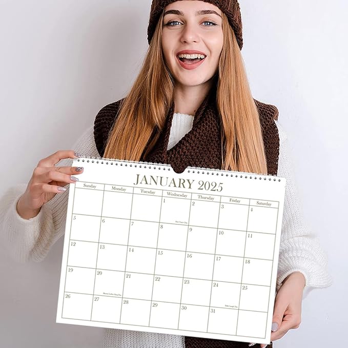 Calendar 2025-2025-2026 Wall Calendar from January 2025 - June 2026, 18 Months Calendar with Premium Paper, Twin-Wire Binding & Hanging Hook, 8.5" x 11", Golden