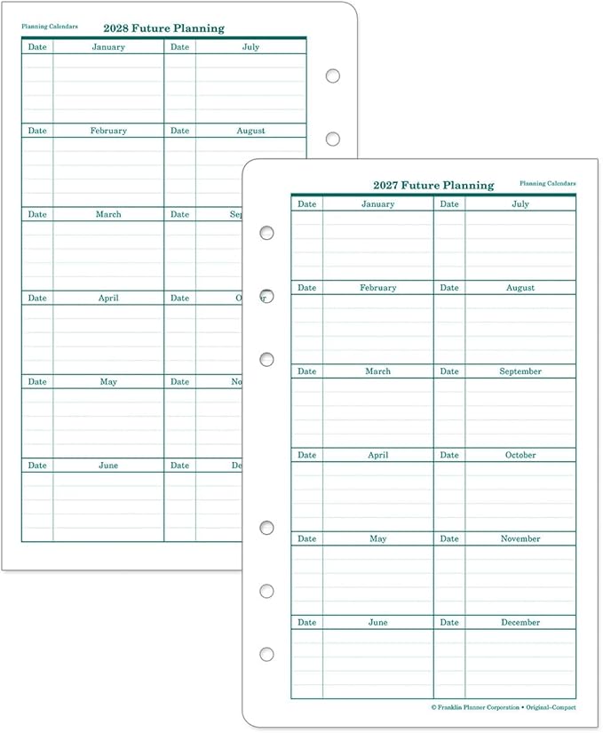 FranklinCovey - Original Two Page Per Day Ring-Bound Planner (Compact, Apr 2025 - Mar 2026)