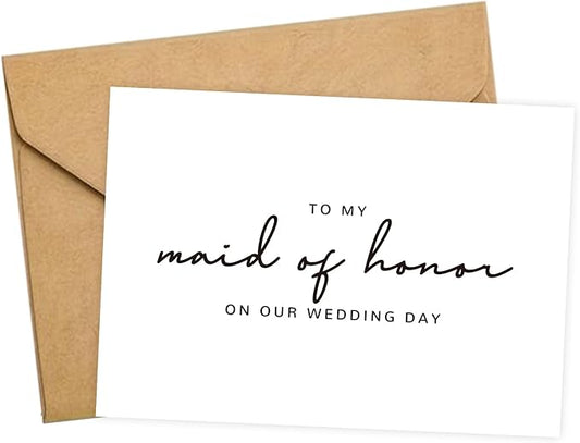 Maid of Honor Proposal Gifts for Wedding Day, To My Maid of Honor On Our Wedding Day Cards.(Maid of Honor B)