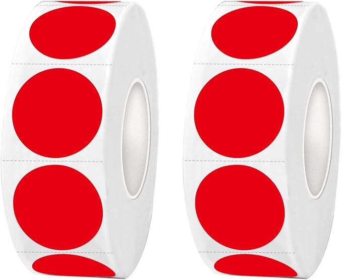 Dot Stickers,Pack of 2400 Round Color Coding Circle Dots Stickers Labels (3/4",Red)