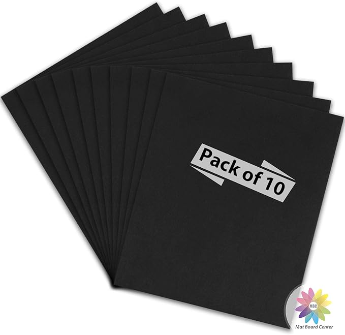 Mat Board Center, Pack of 10 Acid-Free Foam Boards, 20x24 inch Black Foam Boards, 3/16" Thick