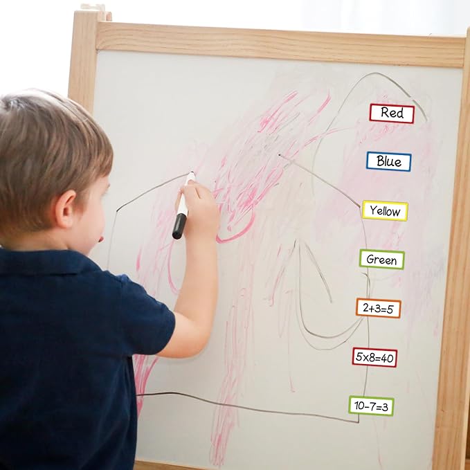 Colored Border Dry Erase Magnetic Labels 3.1x1.2 Inch, Reusable Magnetic Dry Erase Labels for Whiteboards,Pack of 40