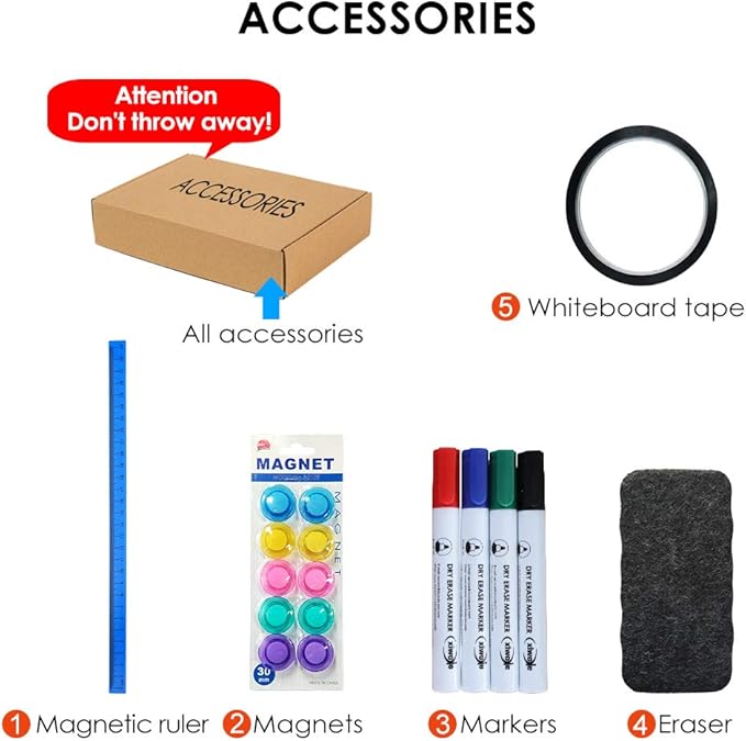 XIWODE 36x72 Large Magnetic Dry Erase Whiteboard with Stand - Double-Sided Freestanding Rolling Board, Flippable Design for Writing & Display, Black Frame for Office, Classroom, Home