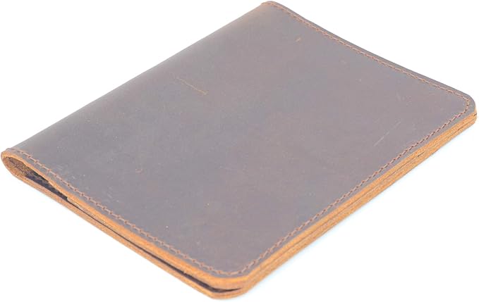 JJNUSA Compatible with Rocketbook Mini Cover Smart Business Handmade Distressed Genuine Leather Journal Notebook Cover for Card Holder Mini 3.5" x 5.5" Brown