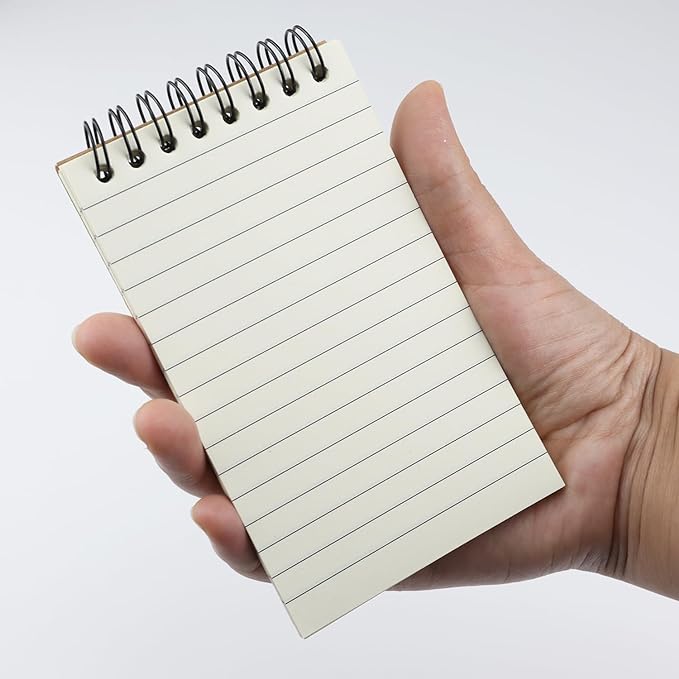 12 Pack Pocket Notebooks, 3x5 Small Notepads, Mini Spiral Notebooks, 60 Sheets/120 Pages,Lined College Ruled Paper, Memo Pads for Home, Office, School or Travel (Kraft)