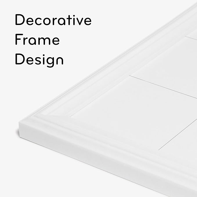 U Brands Magnetic Dry Erase Calendar Board, 30"x20", White Wood Style Frame, Includes Magnets