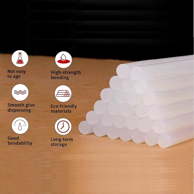 200 Count - Crystal Clear Hot Glue Sticks - Full Size, 5.9" x 0.27", All-Purpose Glue for Crafting, Wood, Metal, Glass, Plastic, Fabric, Foam - Ideal for DIY, Scrapbooking & More