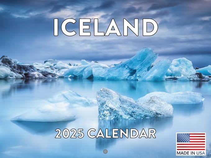 Iceland Calendar 2025 Monthly Wall Calender 12 Month | American Made In The USA
