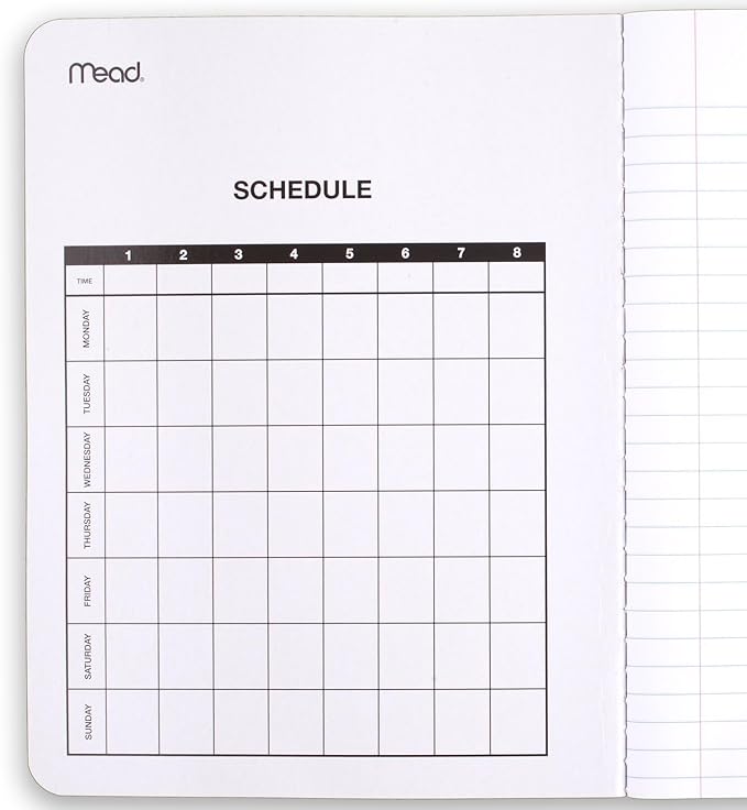 Mead Composition Notebooks, 12 Pack, Wide Ruled Paper, 9-3/4" x 7-1/2", 100 Sheets per Comp Book, Black Marble (72936)