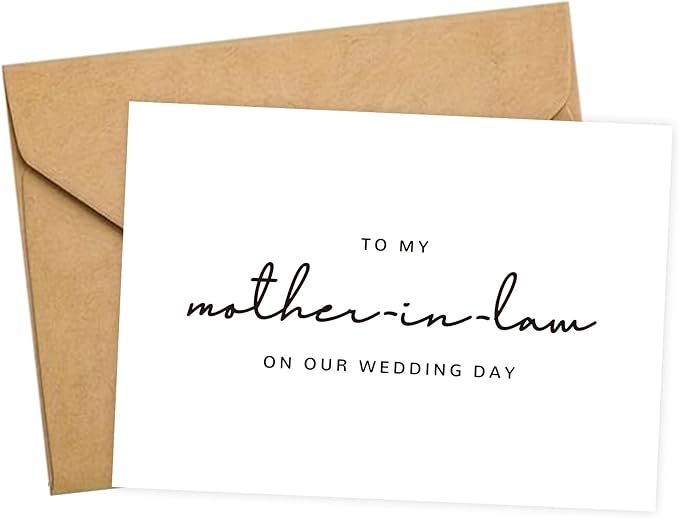 Mother In Law Wedding Day Card, Mother In Law Of The Bride/Groom Gifts, To My Mother In Law On Our Wedding Day. (Mother-in-Law B)