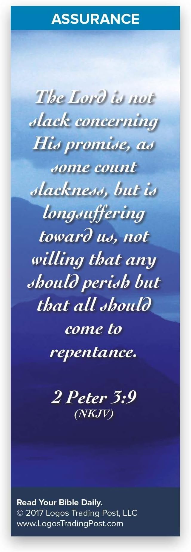 Christian Bookmark with Bible Verse, Pack of 25, Assurance Themed, The Lord Longs to Be Gracious to You, Isaiah 30:18