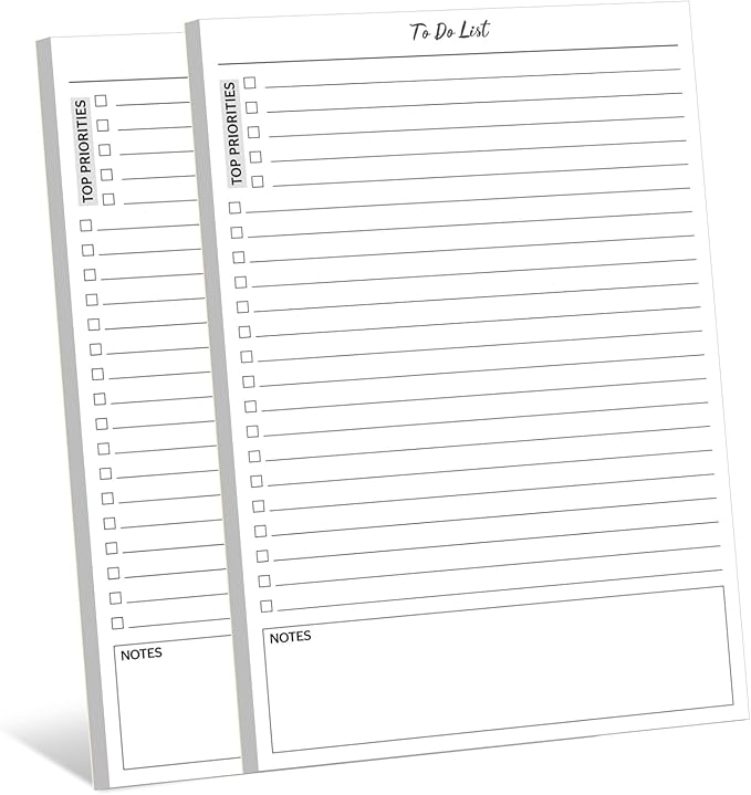 TO DO List Notepad, Note Pads 2 Pack, 8.3β X 5.7β52 Sheets TO DO List Notebook, Do List Notepad with checklist, Top priority, Note, Regular To Do Section for Planner & Organizer, Notepads for Work