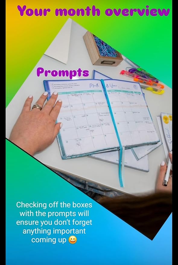 Planner: Calm & Focused for Busy Parents (or Adults). ADHD & Anxiety Friendly. Full-Color Pages, Vertical Layout, Time-Blocking, Pocket, Pen & Holder Included.