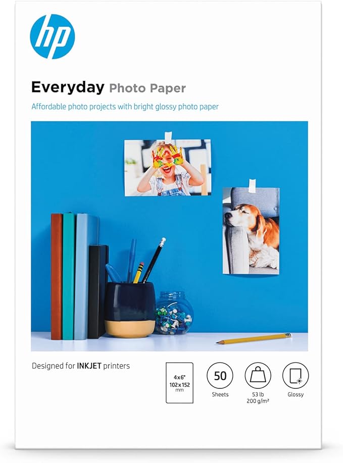 HP Everyday Photo Paper, Glossy, 4x6 in, 50 sheets (CR758A)