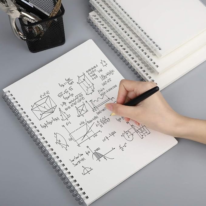 AHGXG Dotted Journals Spiral Notebook 3 Pack, A5 Bullet Dot Grid Journal with 100 GSM Thick Dotted Paper, Transparent Hardcover, 80 Sheets, for Bullet Journaling, Artist Writing Drawing, 5.7" x 8.3"