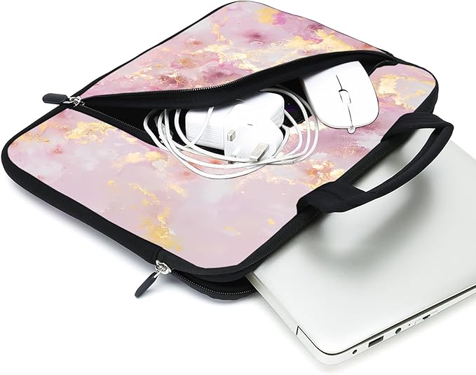 11.6-12.2 inches Laptop Sleeve Chromebook Case Ultrabook Case Notebook Sleeve Tablet Case Neoprene Handle Sleeve for Men Women, Two Pockets(Pink-1