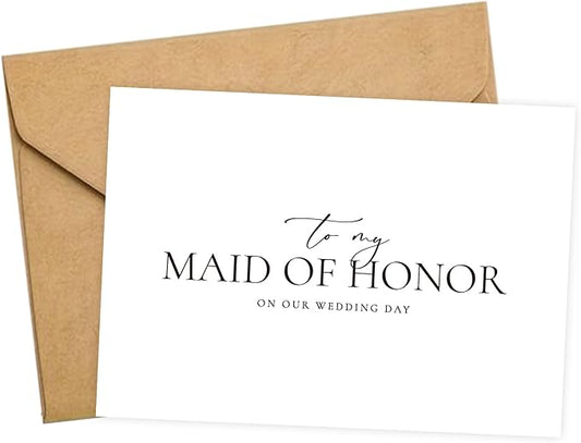 Maid of Honor Proposal Gifts for Wedding Day, To My Maid of Honor On Our Wedding Day Cards.(Maid of Honor A)