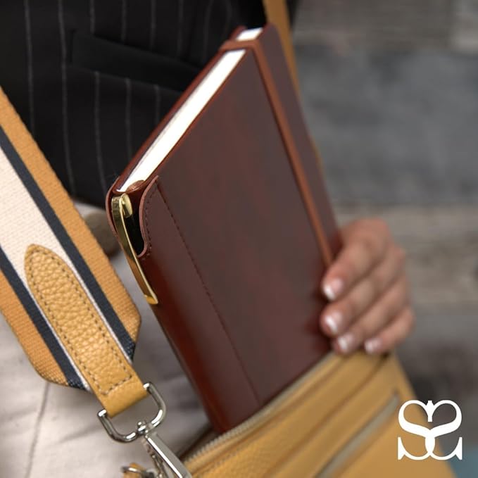 SETTINI® Lined Journal - Cat Journal for Writing Gift Set - Hardcover Vegan Leather, Includes Luxury Pen in a Unique Pen Holder, 192 Pages, 6 x 8.5 inches, Birthday Gifts for Women