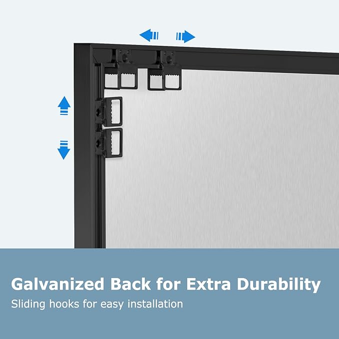 Small Whiteboard, 16'' x 12'' Magnetic White Board Dry Erase Board for Wall, Hanging Black Aluminum Frame Wipe Board for Home, Office, School