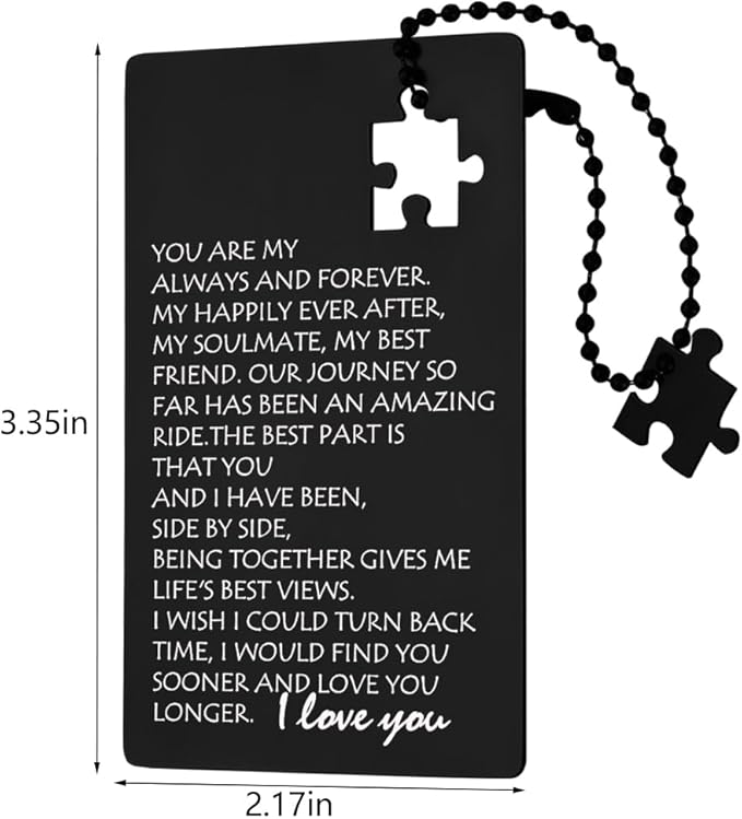 llxxeyopqdxz Happy Birthday Card for Husband, Valentines Day Gift for Men Wedding Gifts I Love You Gift for Him Fiance, Anniversary Card Gifts for Boyfriend Husband, Engraved Wallet Gift