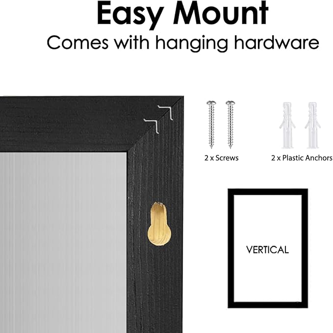 Dry Erase White Board Weekly Calendar Board, Magnetic Whiteboard for Wall,18“x24 Solid Wood Black Framed Message Board, Planner Board for Office, Home, School(Weekly-BB-BK-4560