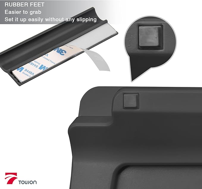 TOWON Small White Board for Desk with Clock, Small Desktop Whiteboard Glass with Pen Holder, Time Reminder Dry Erase Board, Whiteboard for Desk, Digital LCD Display, for Home Office, Black, 8 x 6 in