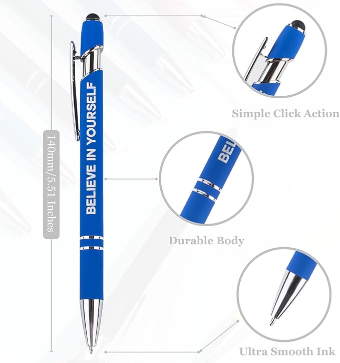 Up to 480 Pcs Personalized Pens in Bulk, Custom Metallic Printed Name Pens with Black Ink, Customized Pens Bulk with Stylus-Great Gift Ideas(Silver Barrel)