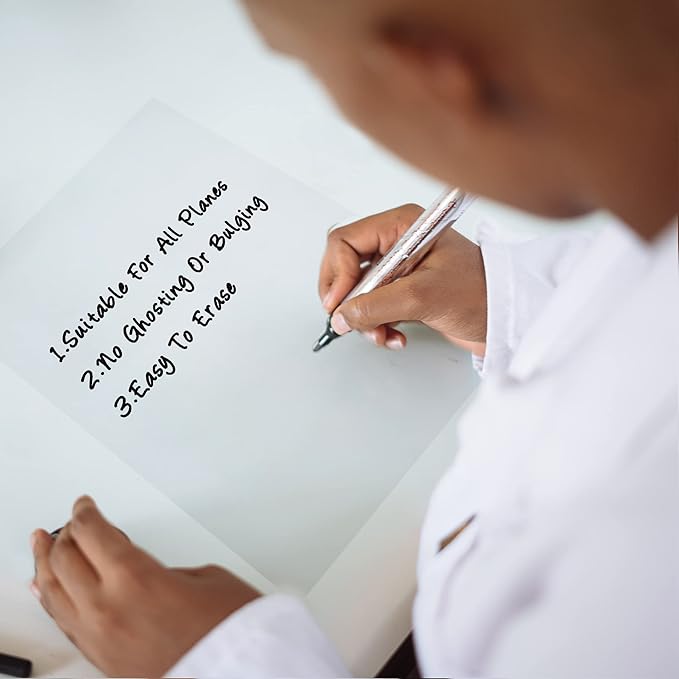 Clear Dry Erase Board Paper-Whiteboard for Fridge-Clear Contact Paper Sheets for Wall-Adhesive Dry Erase Board Sticker for Desk/Refrigerator/Office/Classroom/Wallpaper(5.82''X8.27''X6 Pcs)