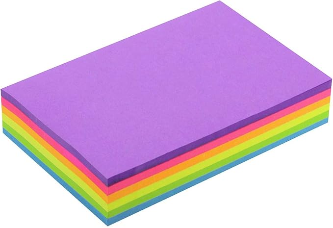 Early Buy Sticky Notes 6 Bright Color 6 Pads Self-Stick Notes 4 in x 6 in, 45 Sheets/Pad