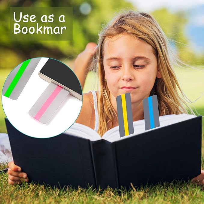 Guided Reading Strips/Colored Overlay/ Highlight Strips/Highlighter/Bookmark/ Assorted Colors Help with Dyslexia for Children and Teacher Supply Assistant (8 Pack)
