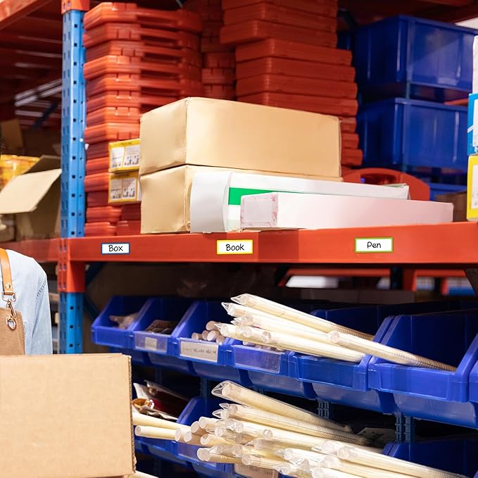 Colored Border Dry Erase Magnetic Labels 3.1x1.2 Inch, Reusable Magnetic Dry Erase Labels for Whiteboards,Pack of 40