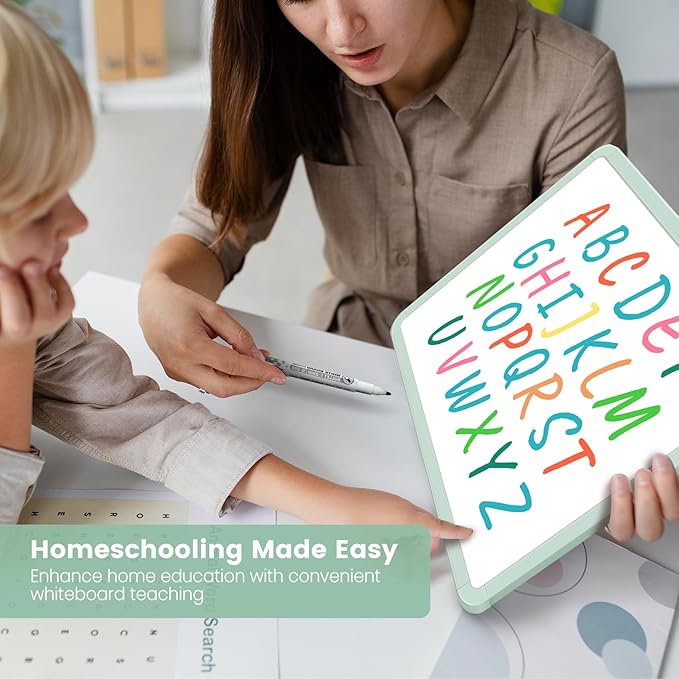 Small Double-Sided White Board Dry Erase Board for Wall, 14"x11" Hanging Whiteboard for Door, Mini Dry Erase Board with a Black Dry Erase Marker, Small Whiteboard for Kids Students, Back to School-G