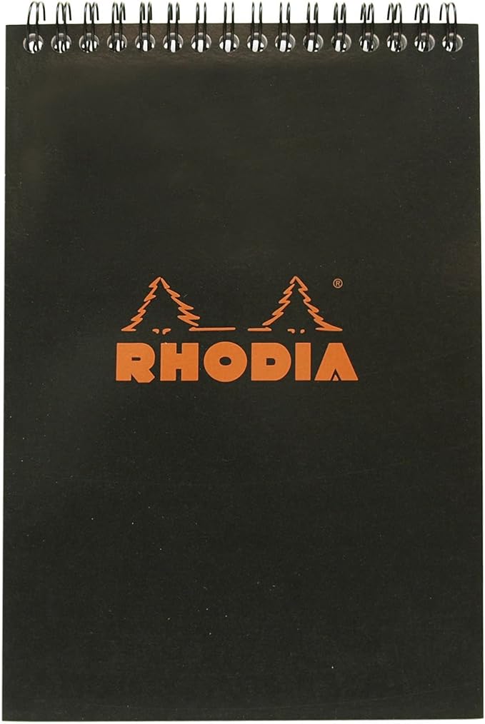 Rhodia Wirebound Pad 6X8.25 Black Grid