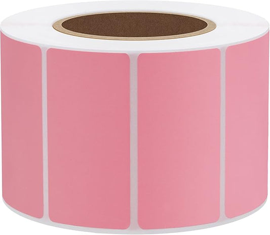 Hybsk 2.25x1.25 inch Color Direct Thermal Labels for Shipping, Barcodes, Address, Compatible with Rollo Label Printer & Zebra Desktop Printers(2.25"x1.25",Pink)