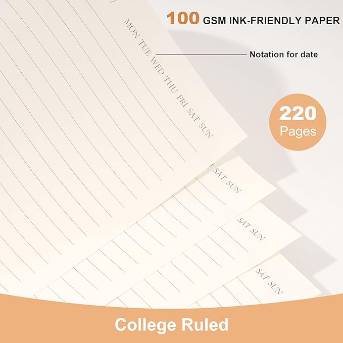 FLYING EAGLE Black Spiral Notebook College Ruled 8.5 X 11 with Tab Stickers Large Hardcover Notebooks for School Supplies A4 Note Book Journal Notebooks for Work Note Taking Office, 200 Pages