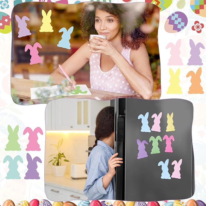 24 Set Easter Bunny Sticky Notes and Pens Set Easter Gifts Colorful Rabbit Self Sticky Note with Pens Easter Basket Stuffer Rabbit Self-stick Memo Pads for Classroom Office Supplies Goodies Bag Prizes