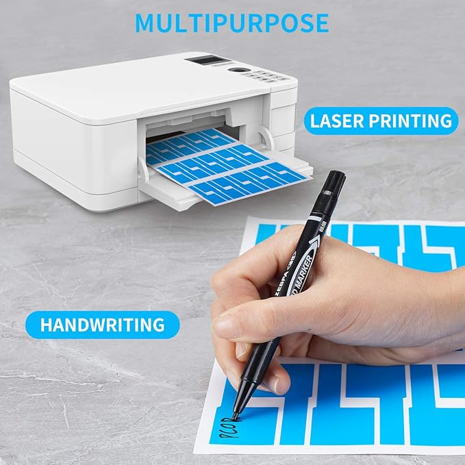 White Cable Labels, 300 Premium Wire Label Tags for Electronics, Printable Cord Labeling Tags for Ethernet and Network, Write on Labels for Cable Management
